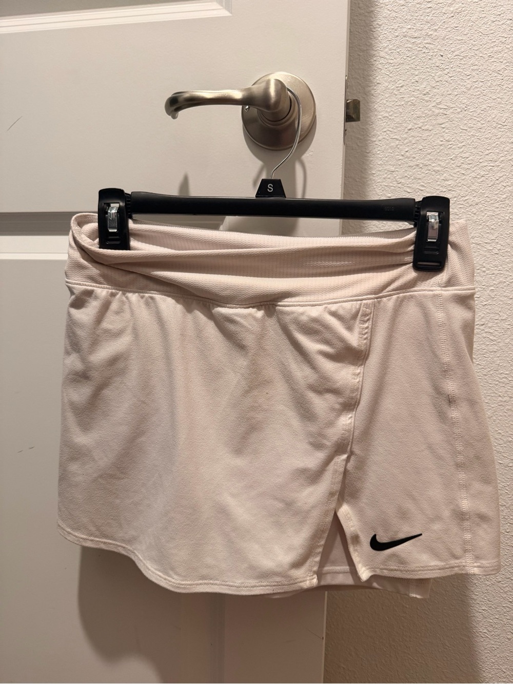 Nike Women’s Cream Athletic Skort with Black Swoosh